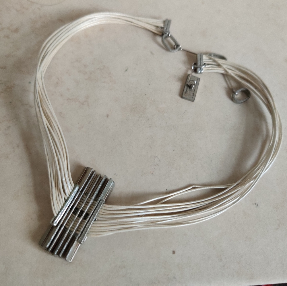 Modernist Multi-Strand Bar Pendant Necklace by Anne-Marie Chagnon